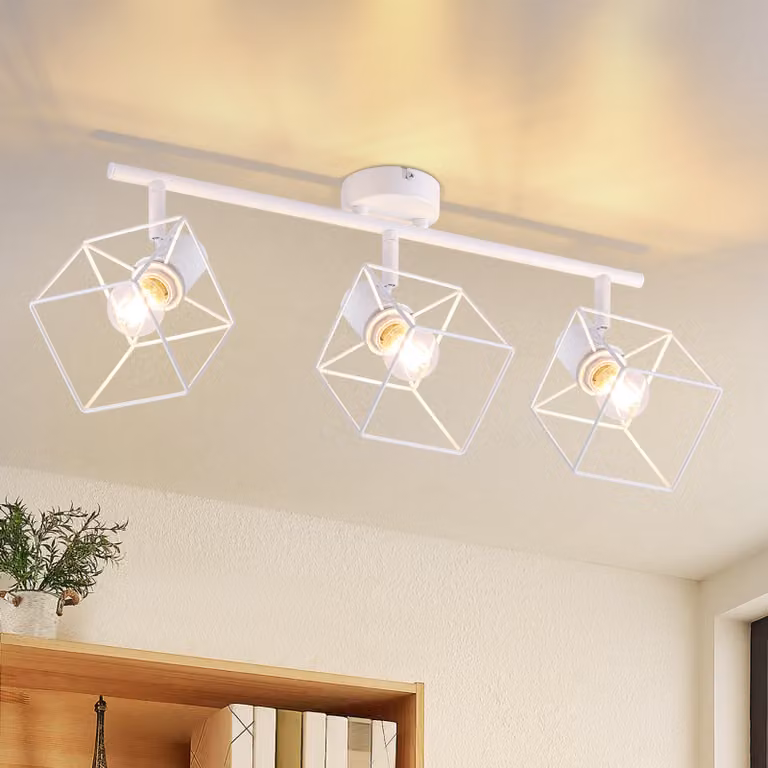 ZMH lampada da soffitto 3 fiamme E14 faretto da soffitto plafoniera bianca 350° orientabile moderna lampada da soggiorno lampada da cucina lampada da corridoio senza lampadina