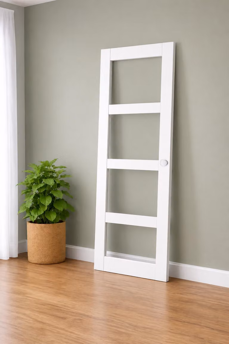 Porta Scorrevole Tana Bianco Vitree H204 X L63 E Conchiglie Bianche