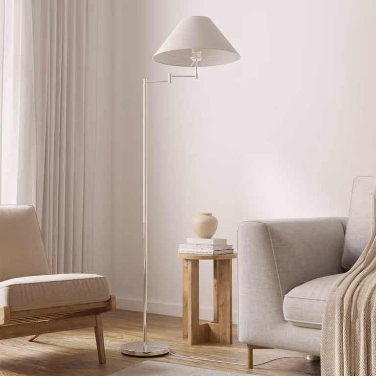 LUMIÈRE Design Lampada da Terra 'Melo' regolabile in altezza 150-170cm Cromo Lampada da Lettura
