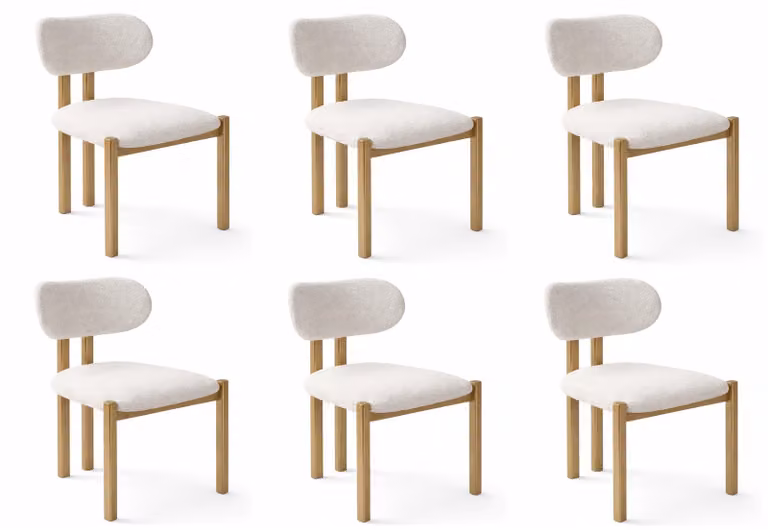 Set bianco con sedie imbottite Sedia da cucina Sedia da sala da pranzo