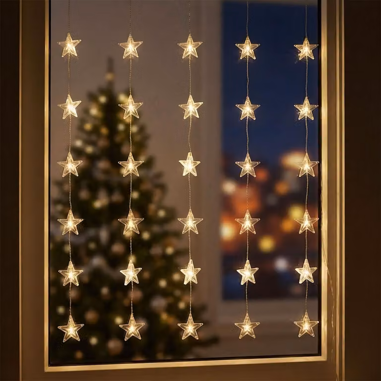 1.03 Tenda a LED con 30 stelle - 90x 120 cm - con spina di rete per uso interno