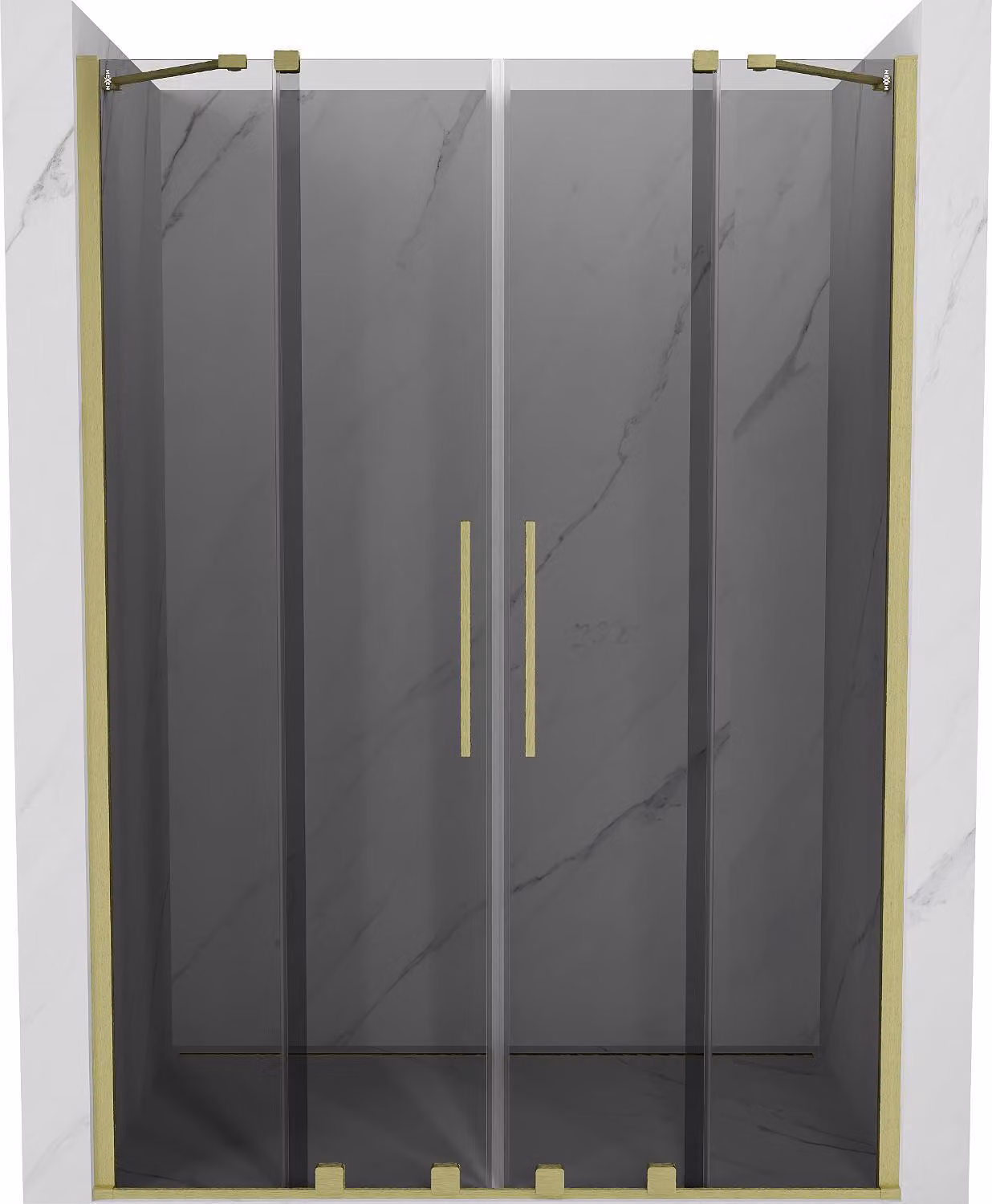 Mexen Velar Duo porta doccia scorrevole 150 cm, grafite, oro spazzolato - 871-150-000-42-55