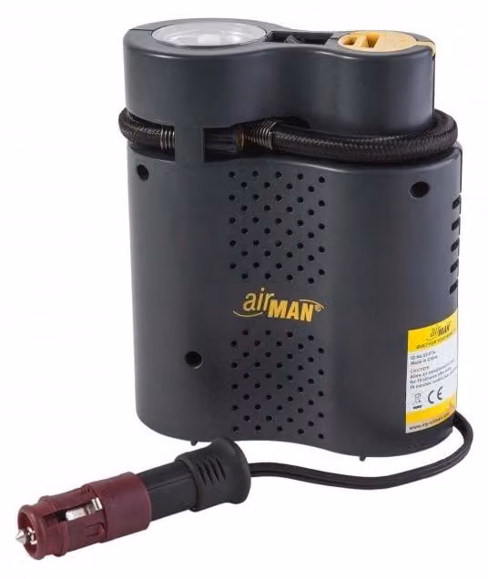 Compressore portatile - 12 V - 80 psi - Con manometro - Per auto e moto - 148 x 122 x 61 mm