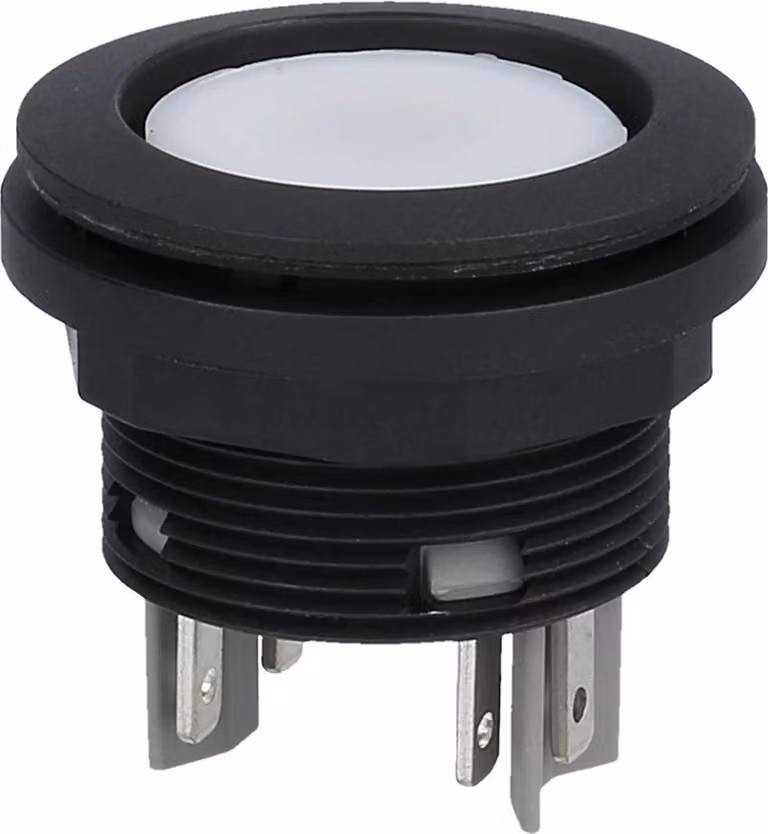 Georg Schlegel Pulsante luminoso, 2S illuminabile, rotondo, SHORTRON Spina piatta 2,8 mm x 0,8 mm - 1 pezzo