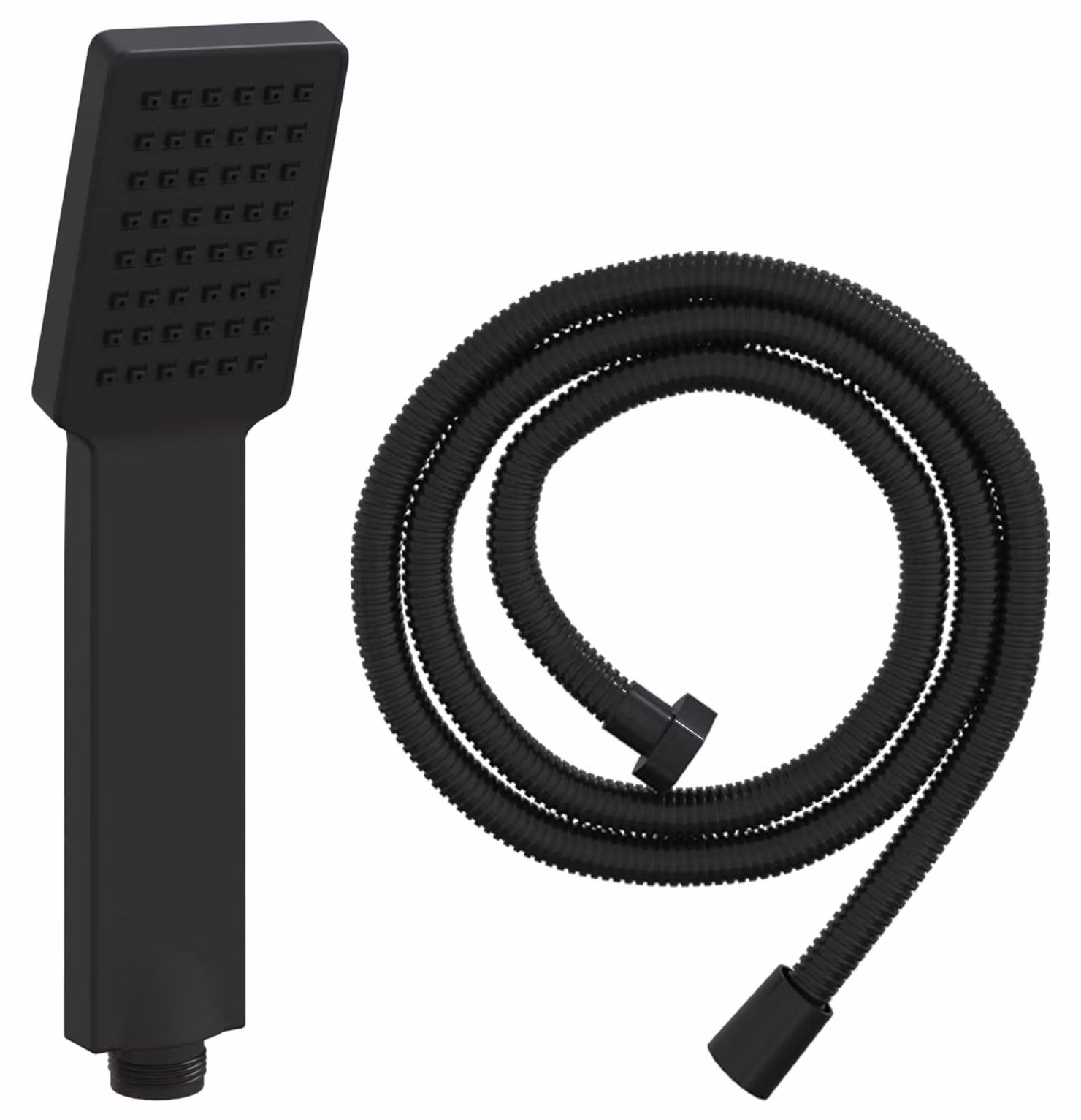 Set di doccia con soffione Nero 150 cm Acciaio Inox