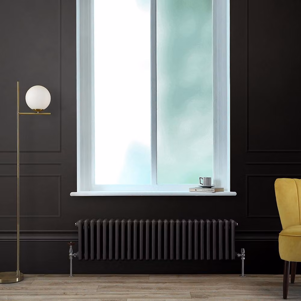 Radiatore Orizzontale a Colonne (3 Colonne) 300mm x 1190mm - Nero (Midnight Nero) - Regent