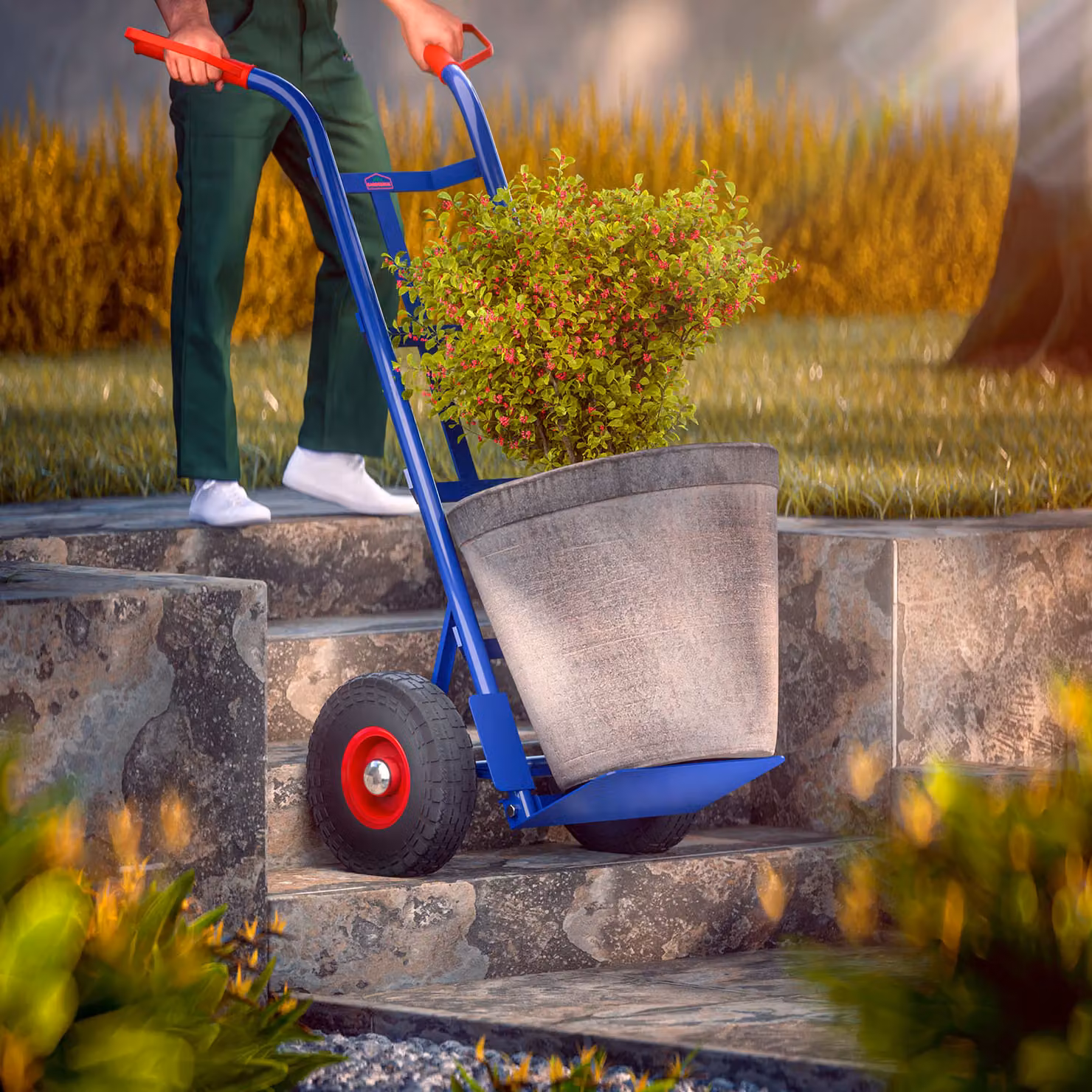 Carrello portapacchi pieghevole Gardebruk in acciaio blu con portata 200kg – 2