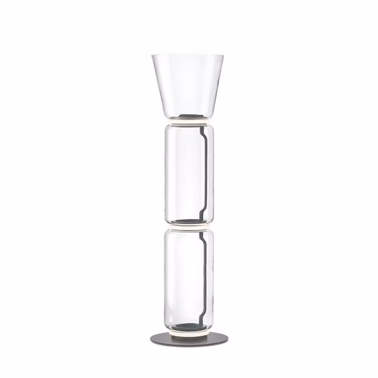 Flos - Noctambule Floor 2 High Cylinder Cone Small Base - Lampada da terra - Nero