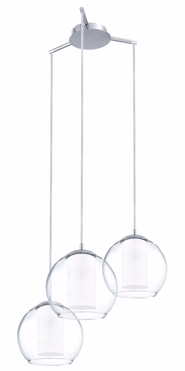 Eglo 92762 Bolsano lampada a sospensione a 3 luci Ø 50,5 cm bianco chiaro cromo