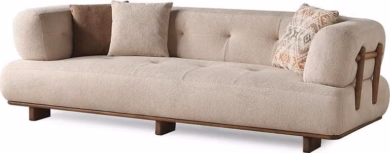 Beige Wohnzimmer Polstercouch Designer Dreisitzer Sofa Edle Sitzmöbel