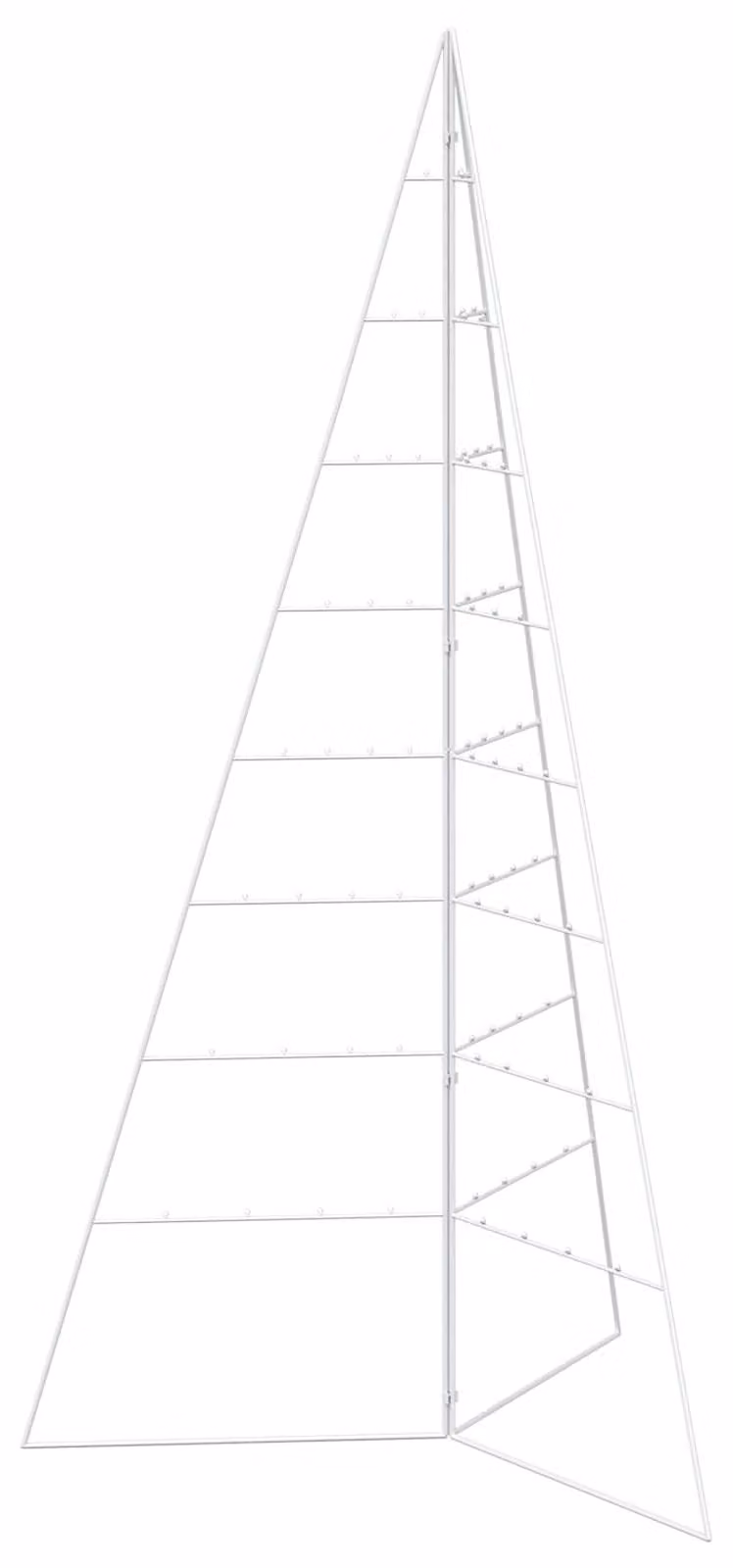 Albero di Natale in metallo con base pieghevole, modello KUOPIO, altezza 180 cm