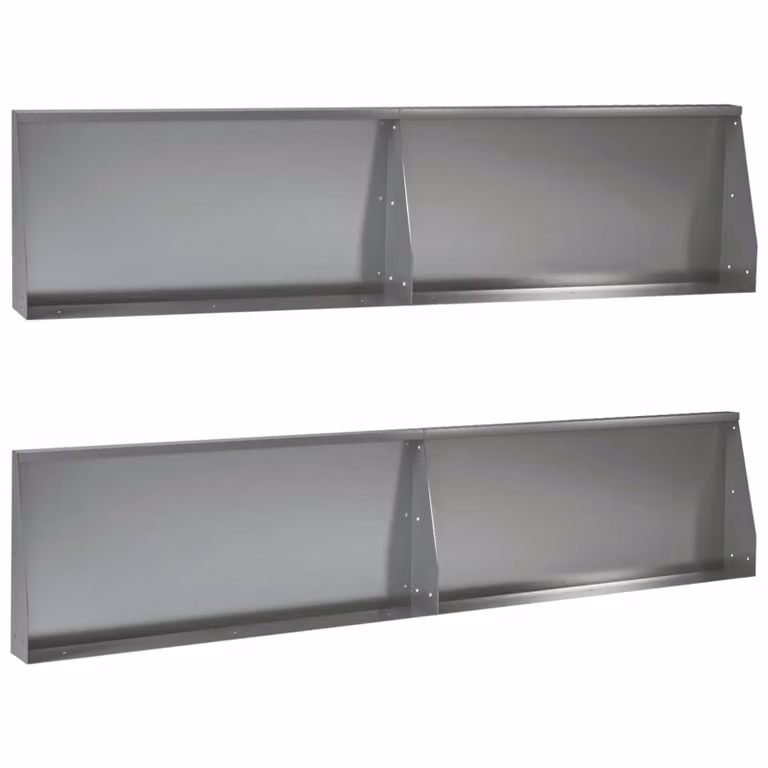 Set di 4 pezzi muro di contenimento per aiuole rialzate vidaXL in acciaio zincato grigio L/P/H: 100 x 30 x 12 cm