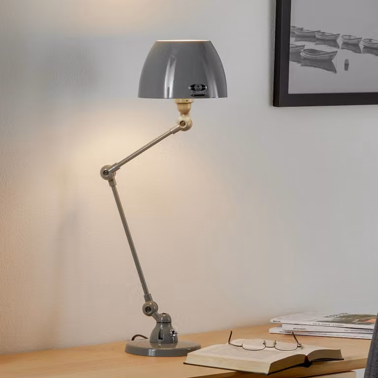 Jieldé Lampada da tavolo Aicler AIC373, Alluminio / Grigio / Zincato, Soggiorno / Sala da pranzo, Metallo, Industriale, Lampada da tavolo