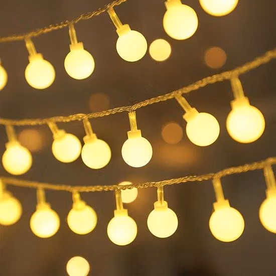 Catena luminosa a LED con 10 luci, lunghezza 1,5 metri, luce bianco caldo, ideale per decorazioni per matrimoni, feste, Natale, balconi e giardini