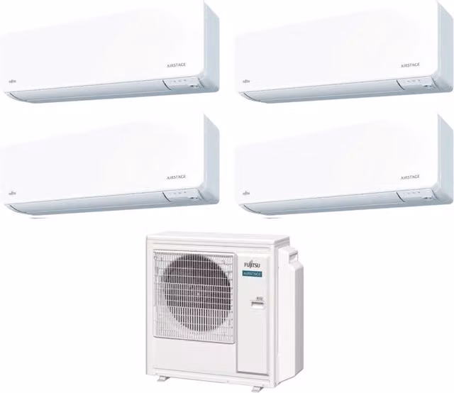 Climatizzatore Condizionatore Fujitsu Quadri Split Inverter serie KG AIRSTAGE 9+9+12+12 con Wi-Fi Integrato Bianco