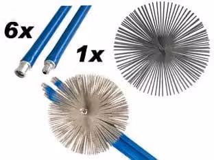 Kit Spazzacamino - 6 aste da cm.140 + 1 scovolo cm.25