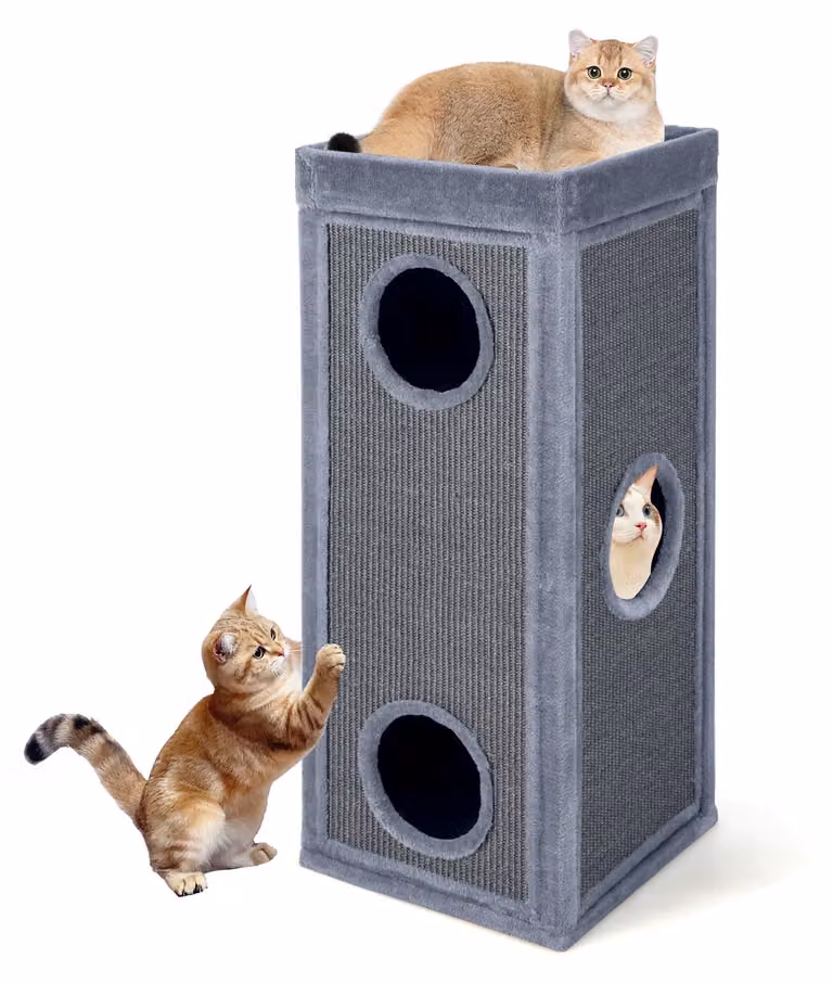COSTWAY, tiragraffi a 4 piani, 40x40x99 cm, tiragraffi con pannello graffiante, 3 rifugi e cuscini, adatto a gatti fino a 25 kg, tiragraffi per gatti, cuccia per gatti, accessori per gatti