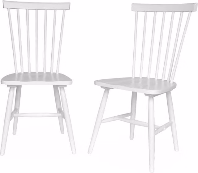 Set di 2 sedie da pranzo impilabili Sweeek in legno e metallo stile scandinavo, bianco