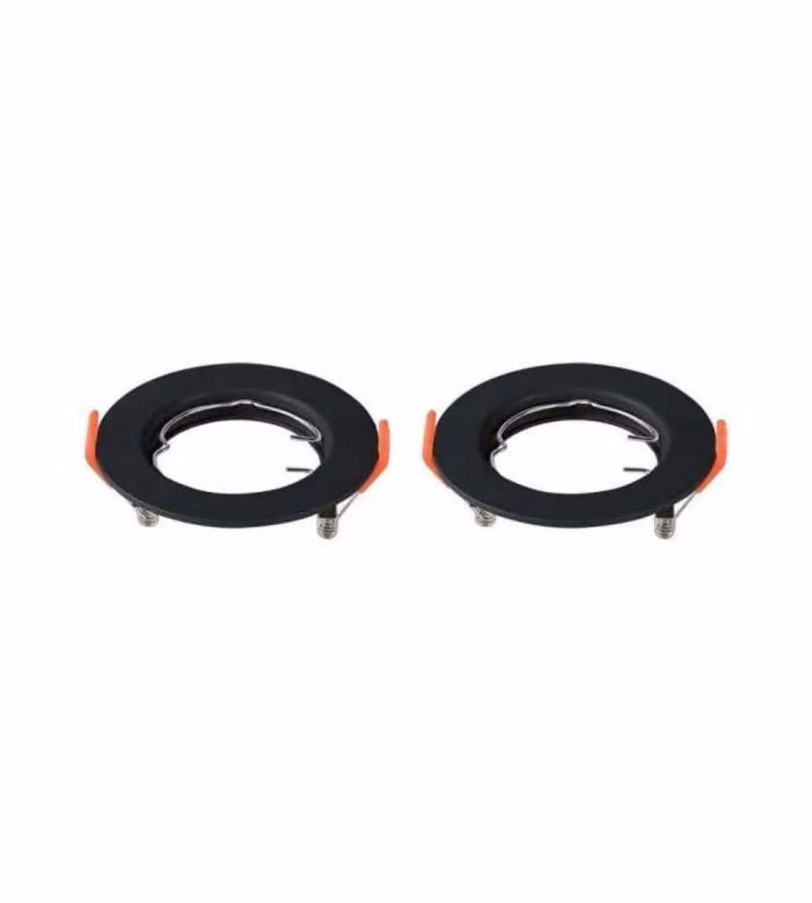 Portafaretto LED da Incasso Rotondo GU10 x2 Colore Nero Orientabile