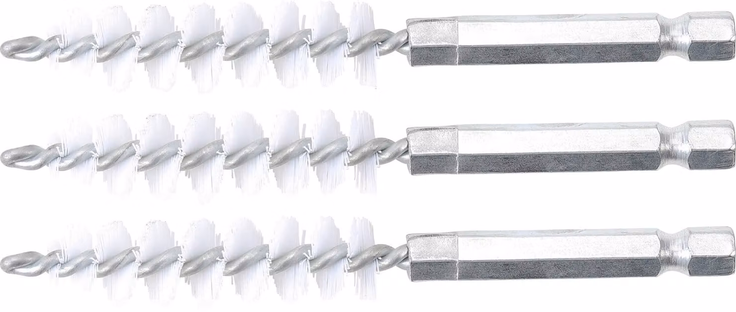 BGS spazzola in nylon 12 mm esagono esterno 6,3 mm (1/4") 3 pezzi - 3078-12-N