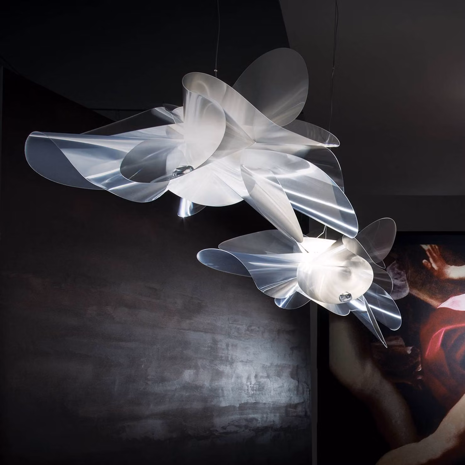 Slamp Lampada a sospensione Étoile, dimmerabile, Chiaro / Trasparente, Soggiorno / Sala da pranzo, Plastica, Design, Lampada a sospensione