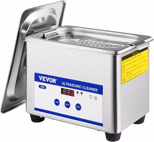 Pulitore a Ultrasuoni Digitale VEVOR in Acciaio Inossidabile Argento 24W 0,8L