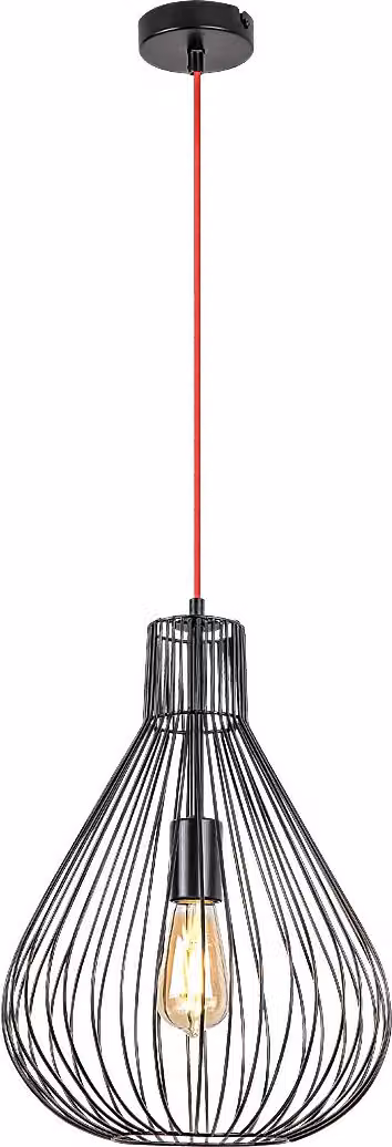 Rabalux 4754 Lampada a sospensione 1 spot Zille, E27, nero, rotonda, industriale, ø305mm