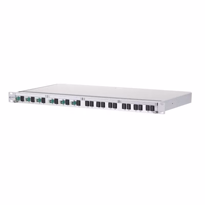 Metz Connect OpDAT PA Patchfeld splice 6xLC-D (azzurro), OM3, grigio 1502257706-E