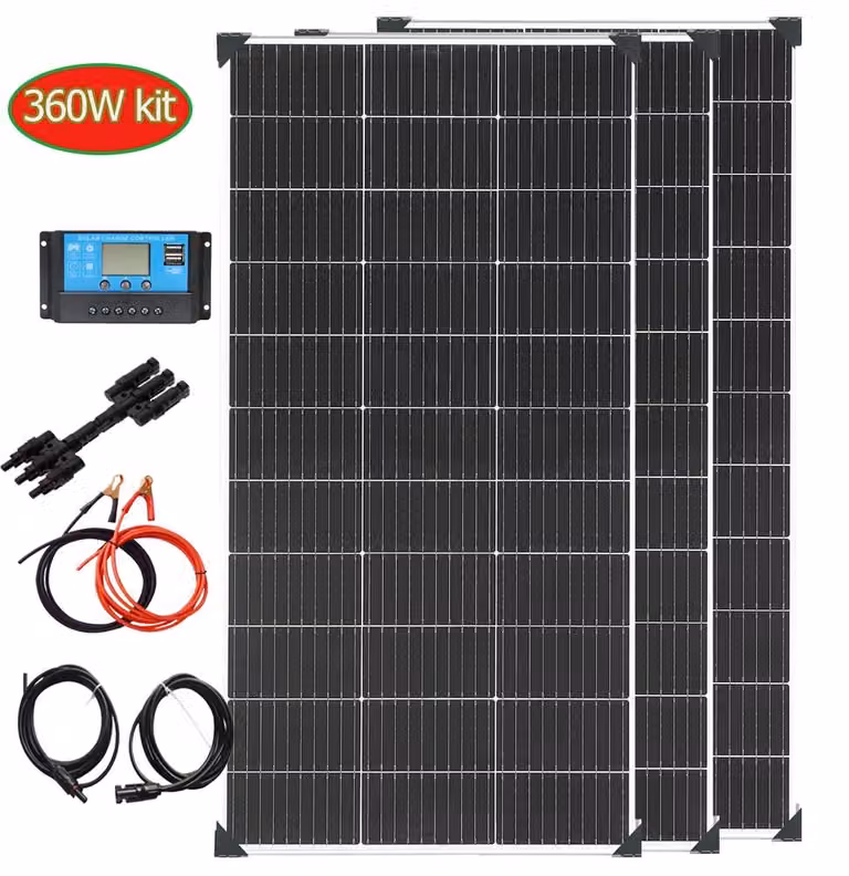 Moduli solari, alta efficienza, design compatto, kit solare da 12V e 360W