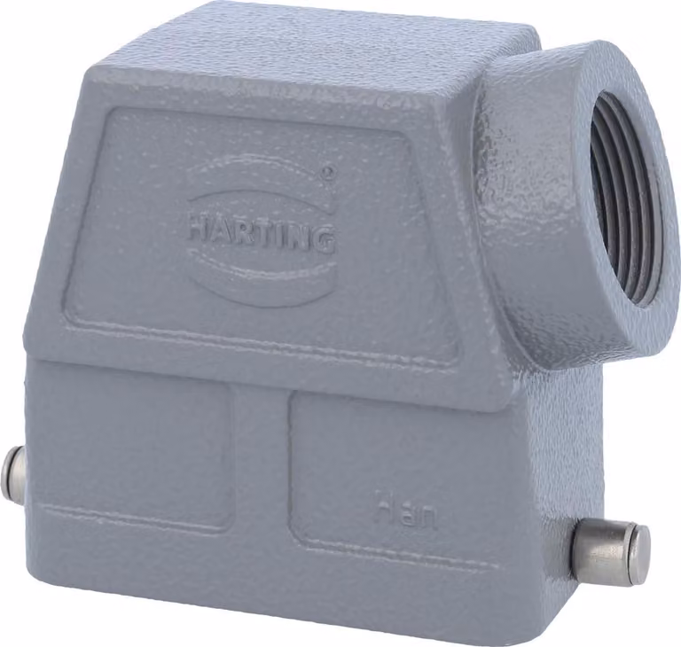 HARTING Han 10B Custodia con manicotto alta, 1xPG21 uscita cavo laterale, per 1 staffa (nella parte inferiore) Vite PG21