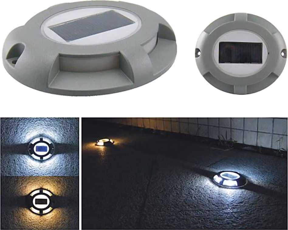 Lampade solari da esterno, lampada da ingresso a 4 LED, alluminio, impermeabile, per esterni, vialetti, strade, scale, gradini, lampada da terra per vialetti, giardini, terrazze