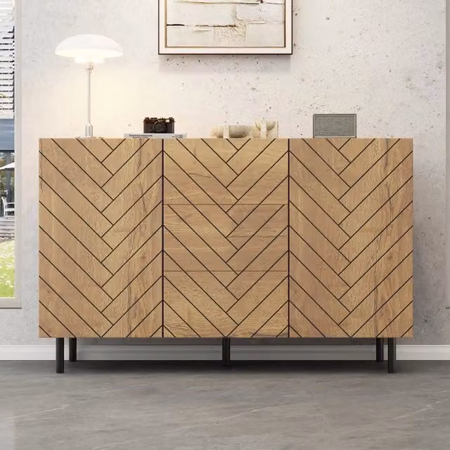 Credenza con 3 Cassetti e 2 Ante per Soggiorno ¨C MINIMAL ¨C 120x40x76 cm