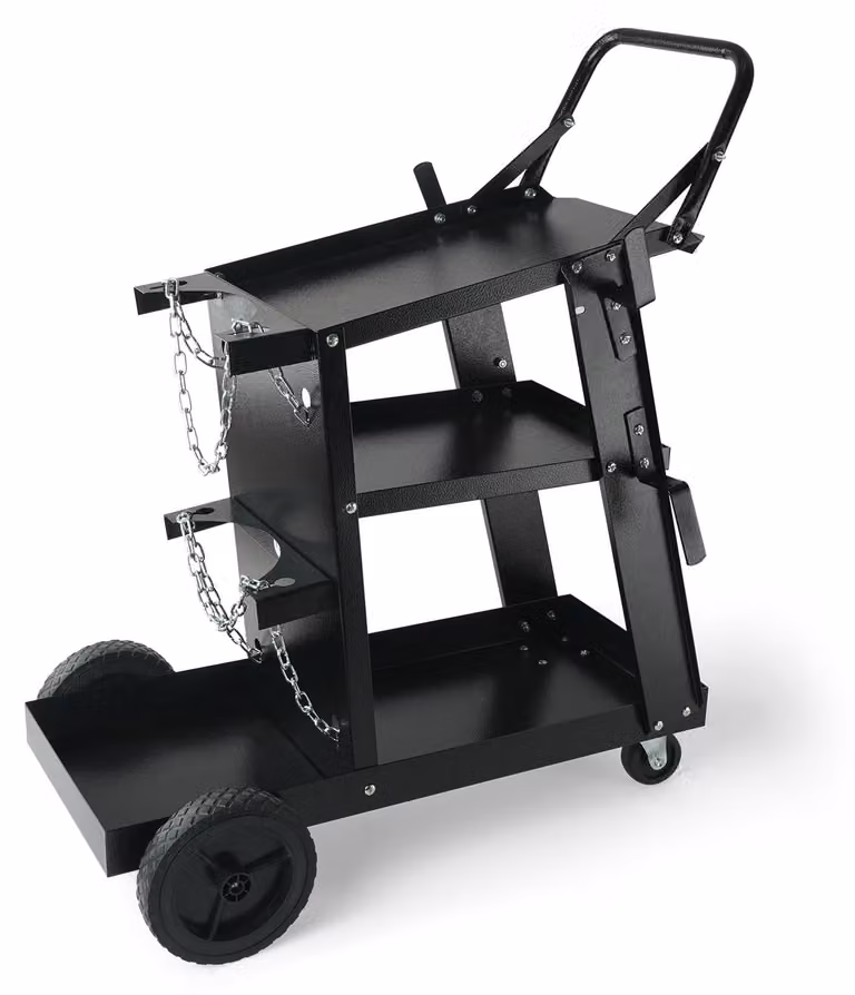 Carrello portacarichi a 3 ripiani e con ruote