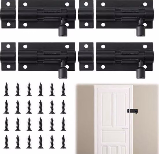 Ibenzoa® Set di 4 piccole serrature per porte in acciaio, diametro circa 12 mm, complete di viti in acciaio inossidabile e accessori per il montaggio – ideali per porte, armadi e cassetti