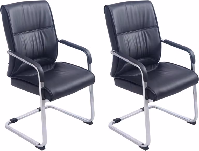 Set da 2 sedie a sbalzo CLP XXL Anubis con braccioli, bianco