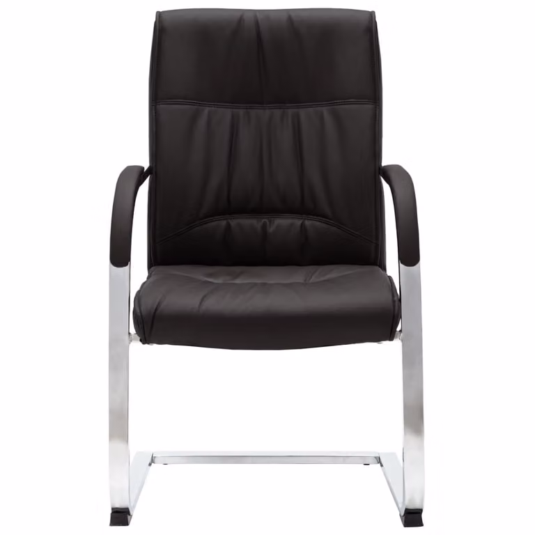 Sedia da Ufficio a Sbalzo Nera in Pelle finta