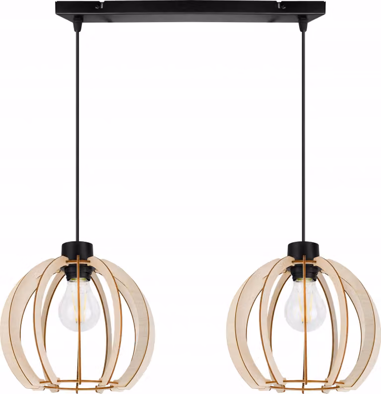 Moderna Lampada A Sospensione A Led In Legno