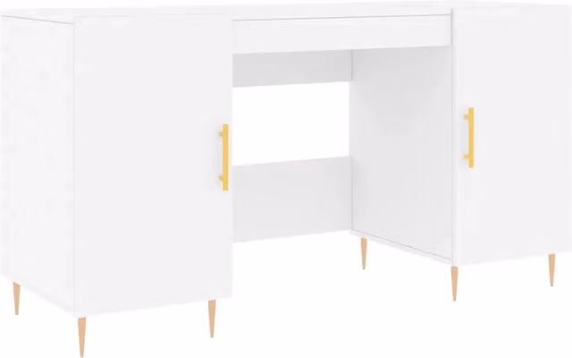 Scrivania | Tavolo da Ufficio Bianca 140x50x75 cm in Legno Multistrato
