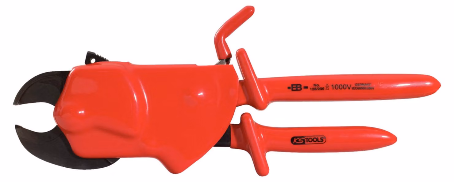 KS TOOLS Cesoie per cavi a cricchetto a una mano con isolamento protettivo, 310 mm ( 117.1246 )