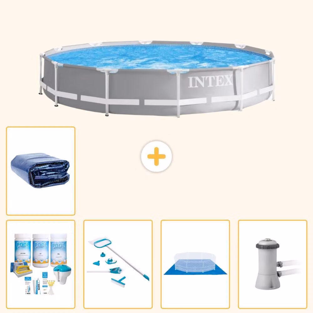 Struttura per piscina a forma di prisma - 366x76 cm - composta da 6 elementi - modello S20532