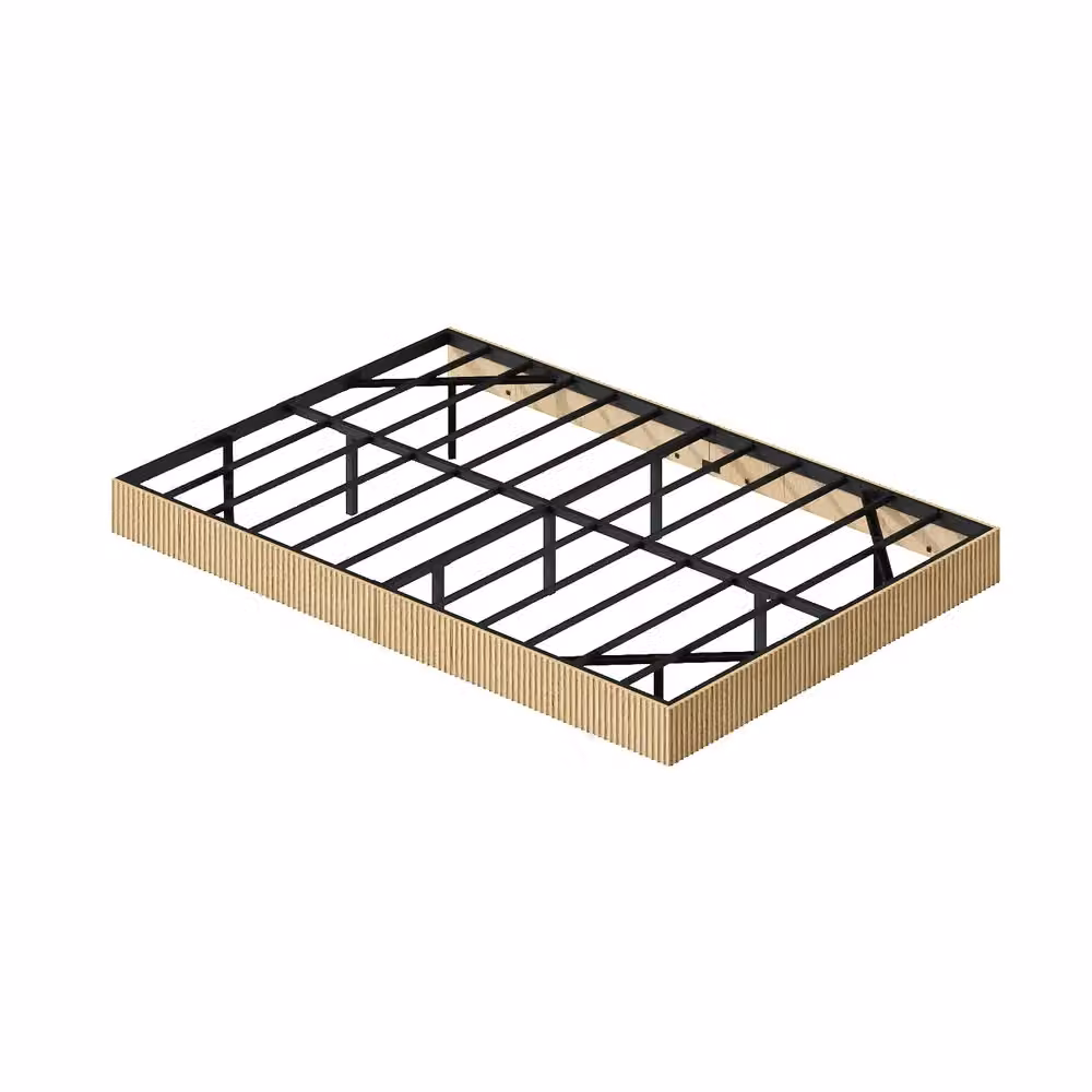 Letto Minimal con illuminazione LED in metallo ed effetto rovere chiaro L 140 x P 200 cm – 2