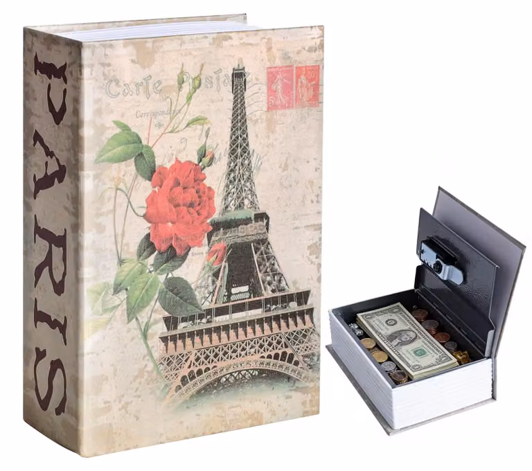 Cassaforte a forma di libro con combinazione numerica - 18 x 11,5 x 5,5 cm