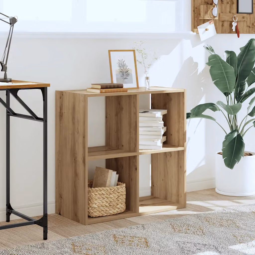 Libreria moderna vidaXL in legno marrone per soggiorno o ufficio, L 68,5 cm x P 32 cm x H 68,5 cm