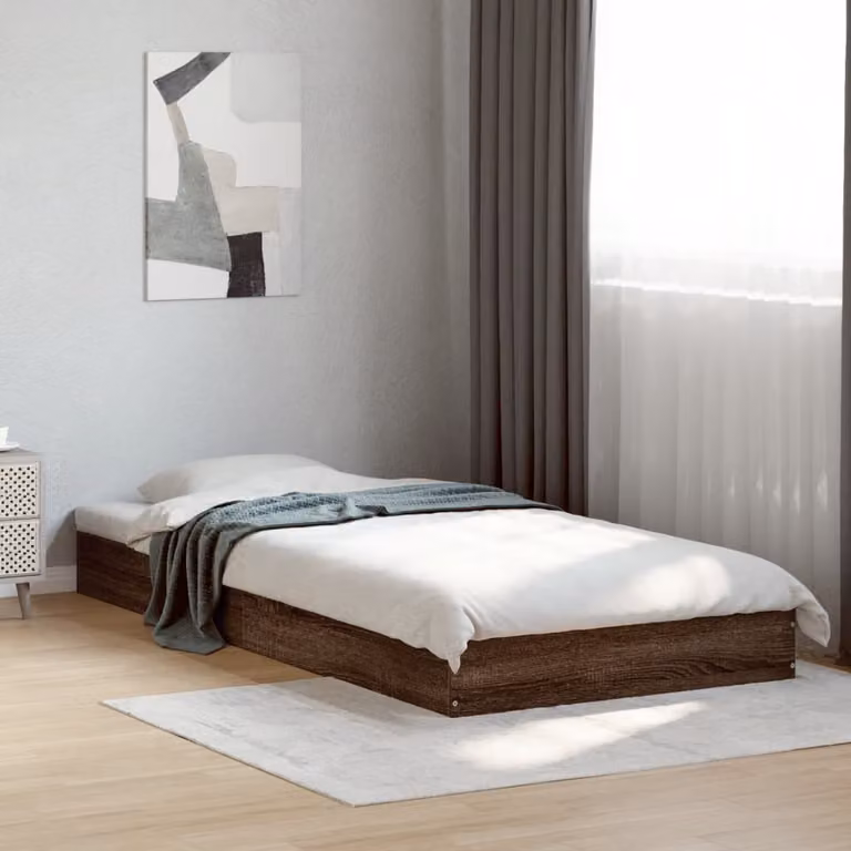 Giroletto vidaXL in legno e truciolato color rovere marrone con doghe fisse, L 75 cm x P 190 cm