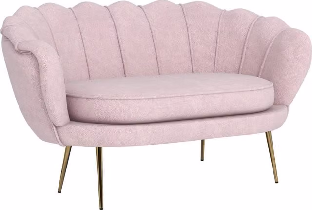 Divano 2 Posti 130x77x77 cm in Velluto Rosa