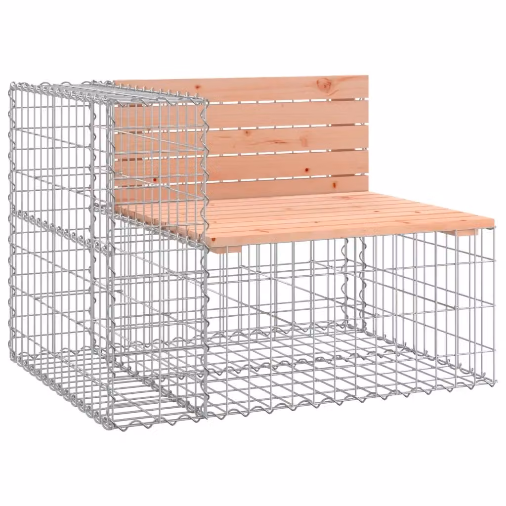Panca da giardino design gabbione vidaXL in legno massello marrone L: 92 cm, P: 71 cm, H: 65,5 cm – 2