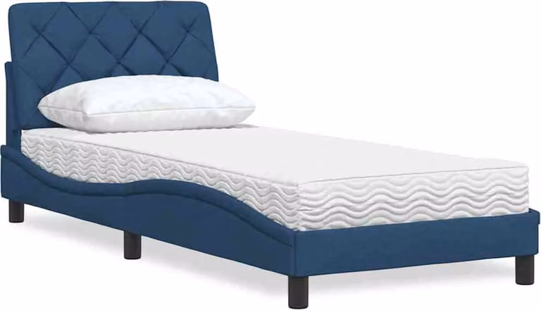 Letto con Materasso Blu 80x200 cm in Tessuto