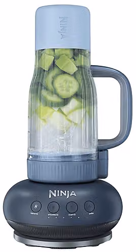 Frullatore Ninja BlendBoss Tumbler Blender con potenza da 1100 W, caraffa da 0,71 l e lame Crush Blade, colore azzurro