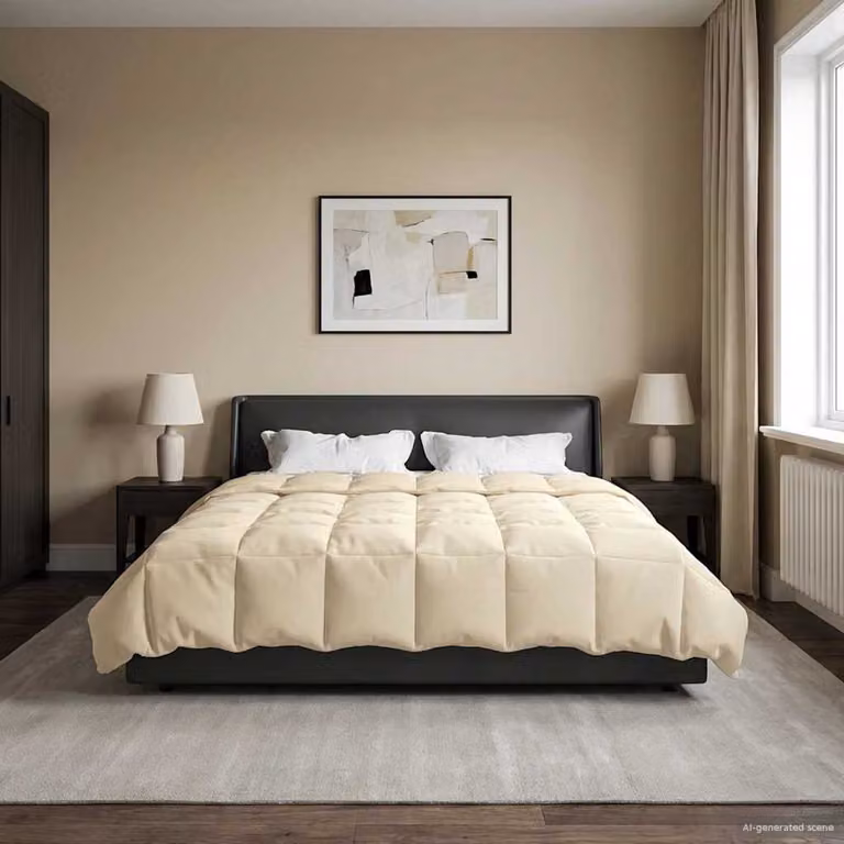 Piumone invernale traspirabile e reversibile vidaXL in microfibra, beige, L 220 x P 260 cm