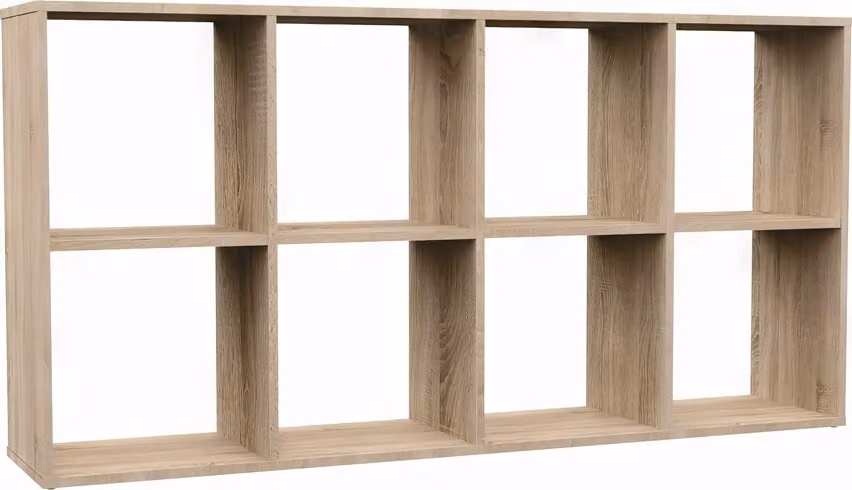 Libreria a scaffali 2x4, scaffale per libri, scaffale a cubi, colore marrone